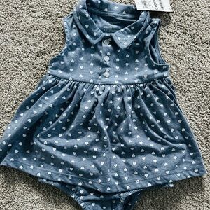 First Impressions Blue Heart Print Dress
